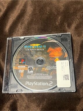 Sony SOCOM 3 PlayStation 2 Disc — Black and Orange Artwork